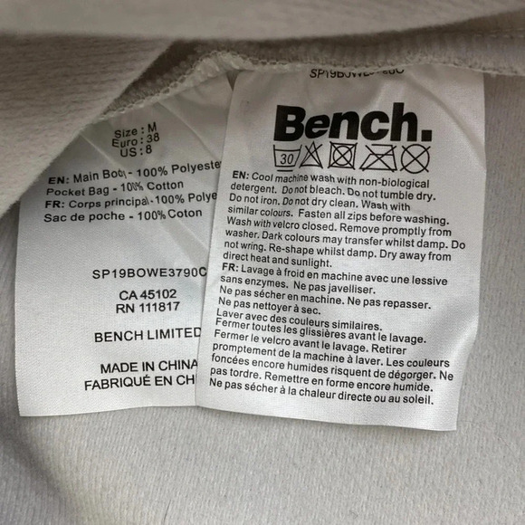 Bench beige cream white fleece High collar high neck fuzzy vest size medium - Picture 12 of 14